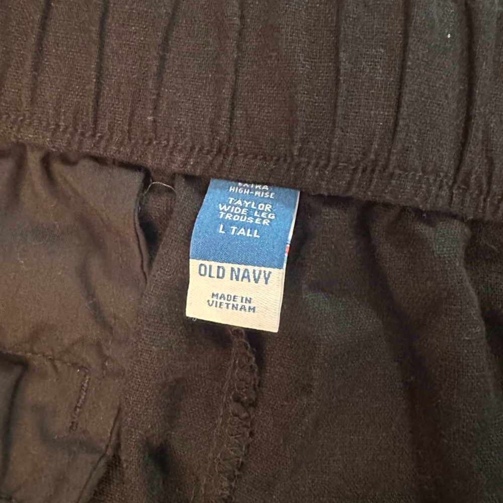 Old Navy High Waisted Linen Blend Dress Pants Black Size 14 Tall - Picture 10 of 11